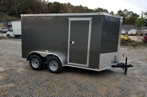 7x12 Charcoal Enclosed Tandem Axle Trailer