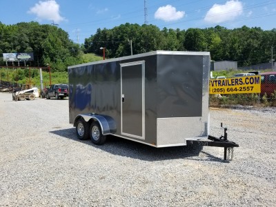 7x14 Charcoal Enclosed Tandem Axle Trailer