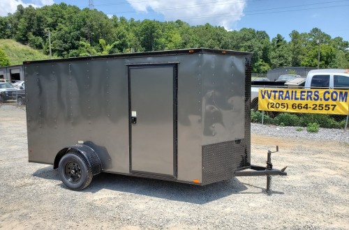 6x12 Black Out Charcoal Enclosed Trailer