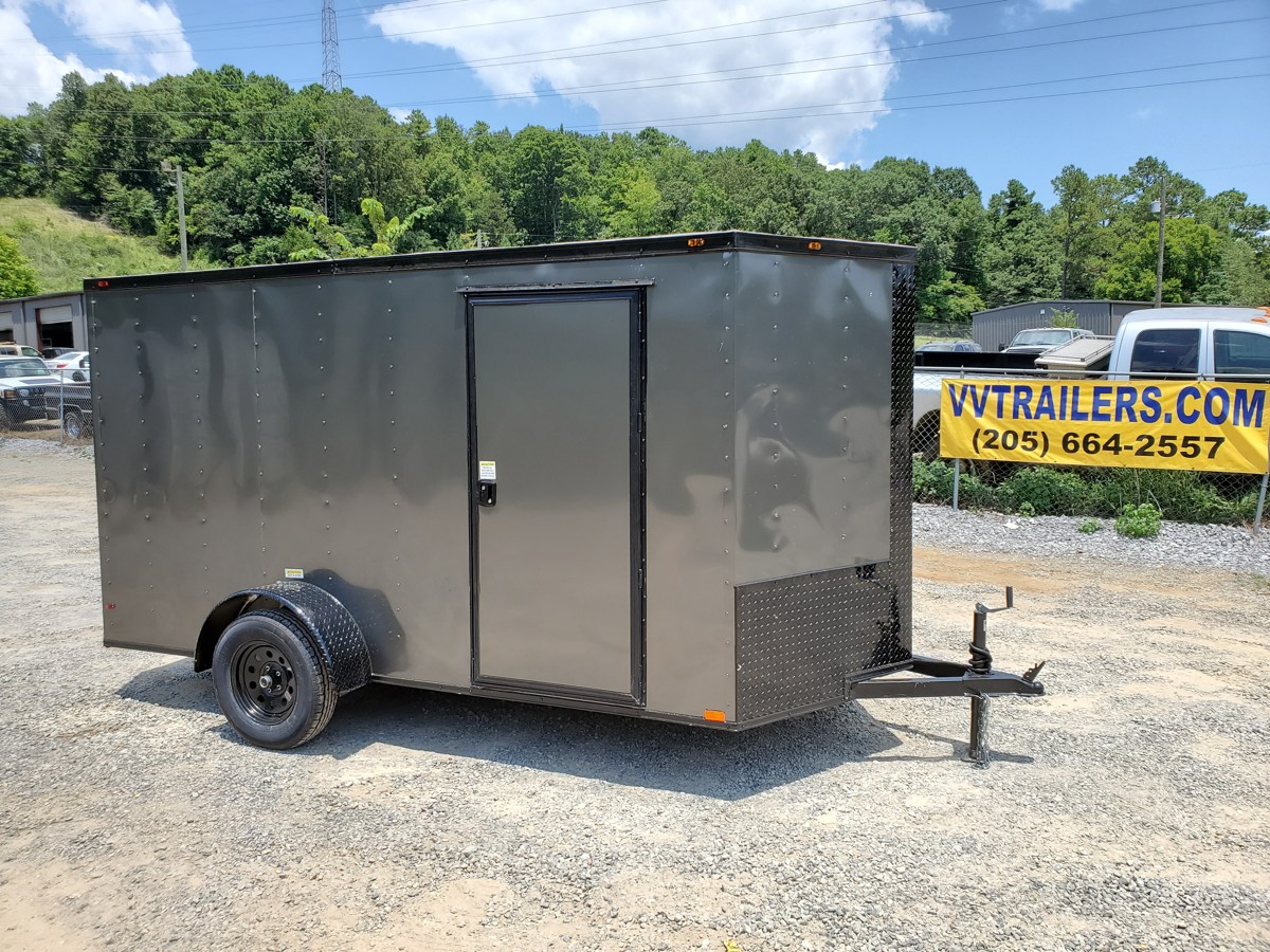 6x12 Black Out Charcoal Enclosed Trailer