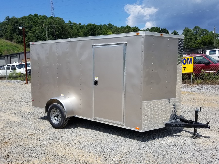 6x12 Enclosed Trailer Silver