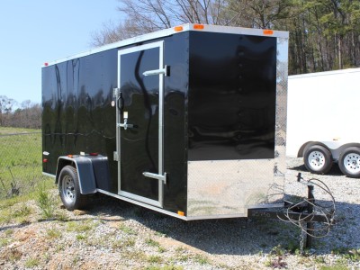 6x12 Enclosed Single Axle Trailer - Black