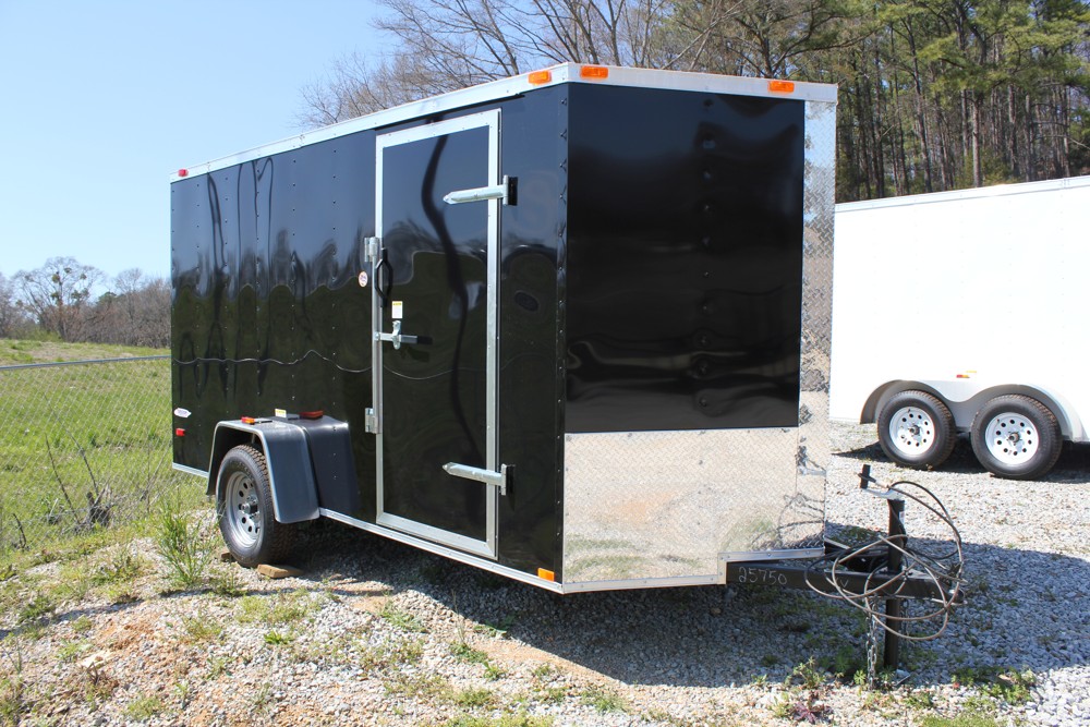 6x12 Enclosed Single Axle Trailer - Black