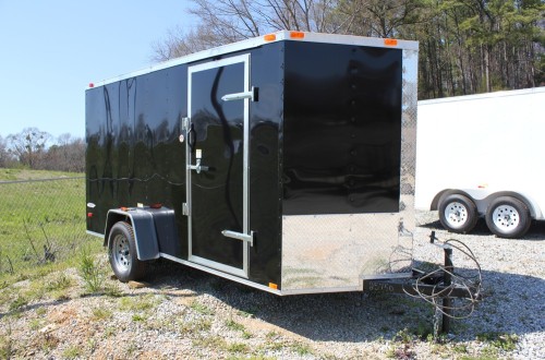 6x12 Enclosed Single Axle Trailer - Black