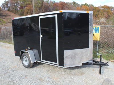 6x10 Enclosed Single Axle Trailer - Black