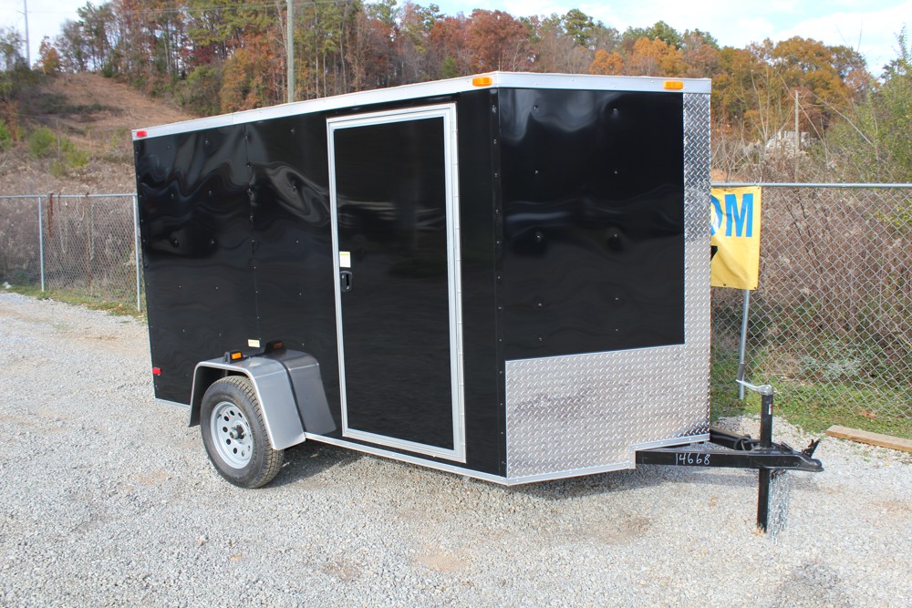 6x10 Enclosed Single Axle Trailer - Black